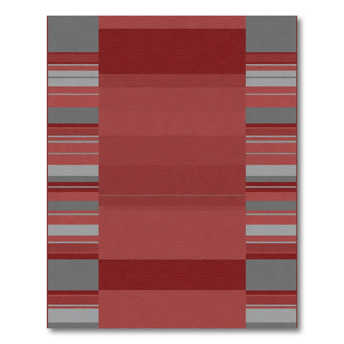 Crimson Gray Graduated Stripe Rug