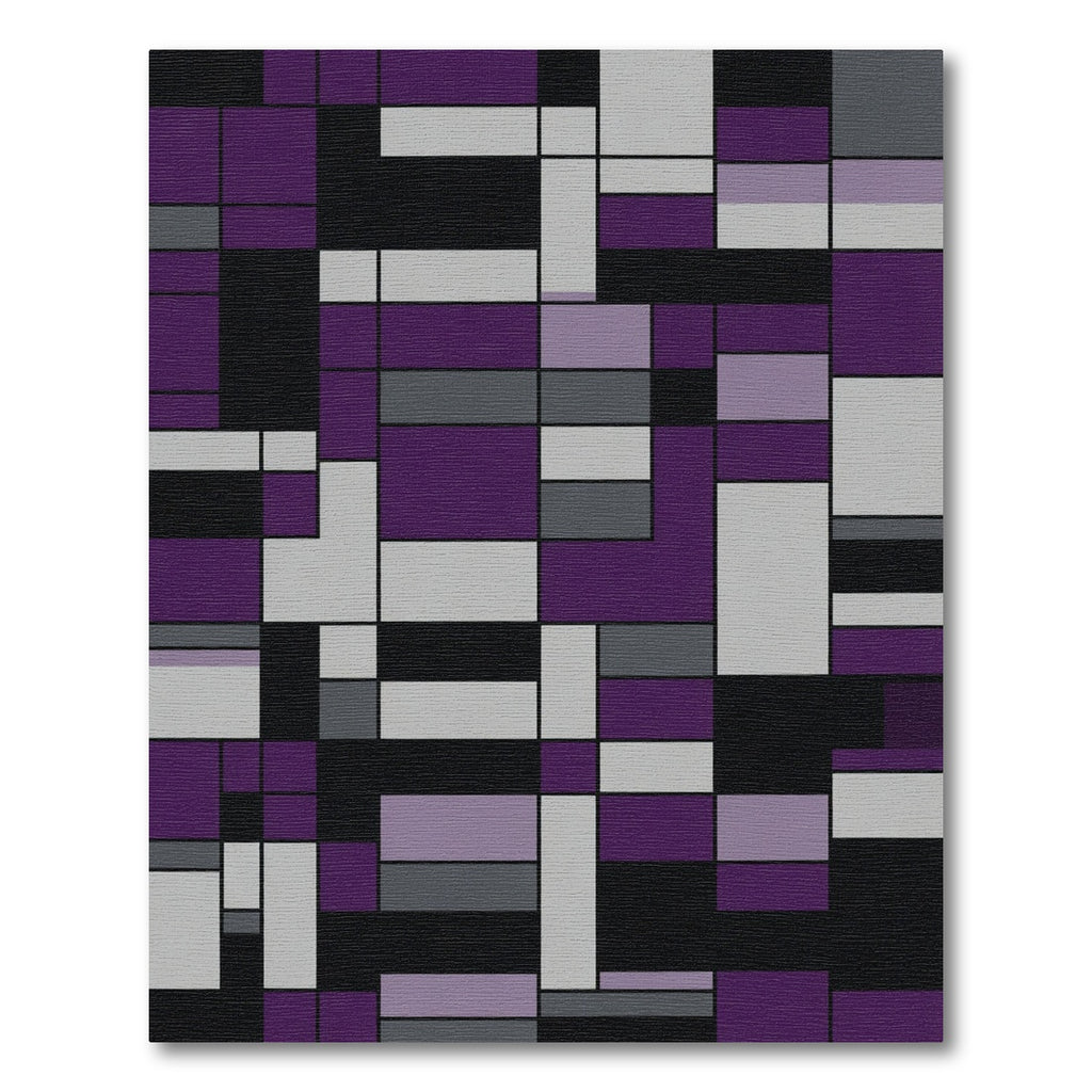 Modern Abstract Rectangular Geometric Layout Rug