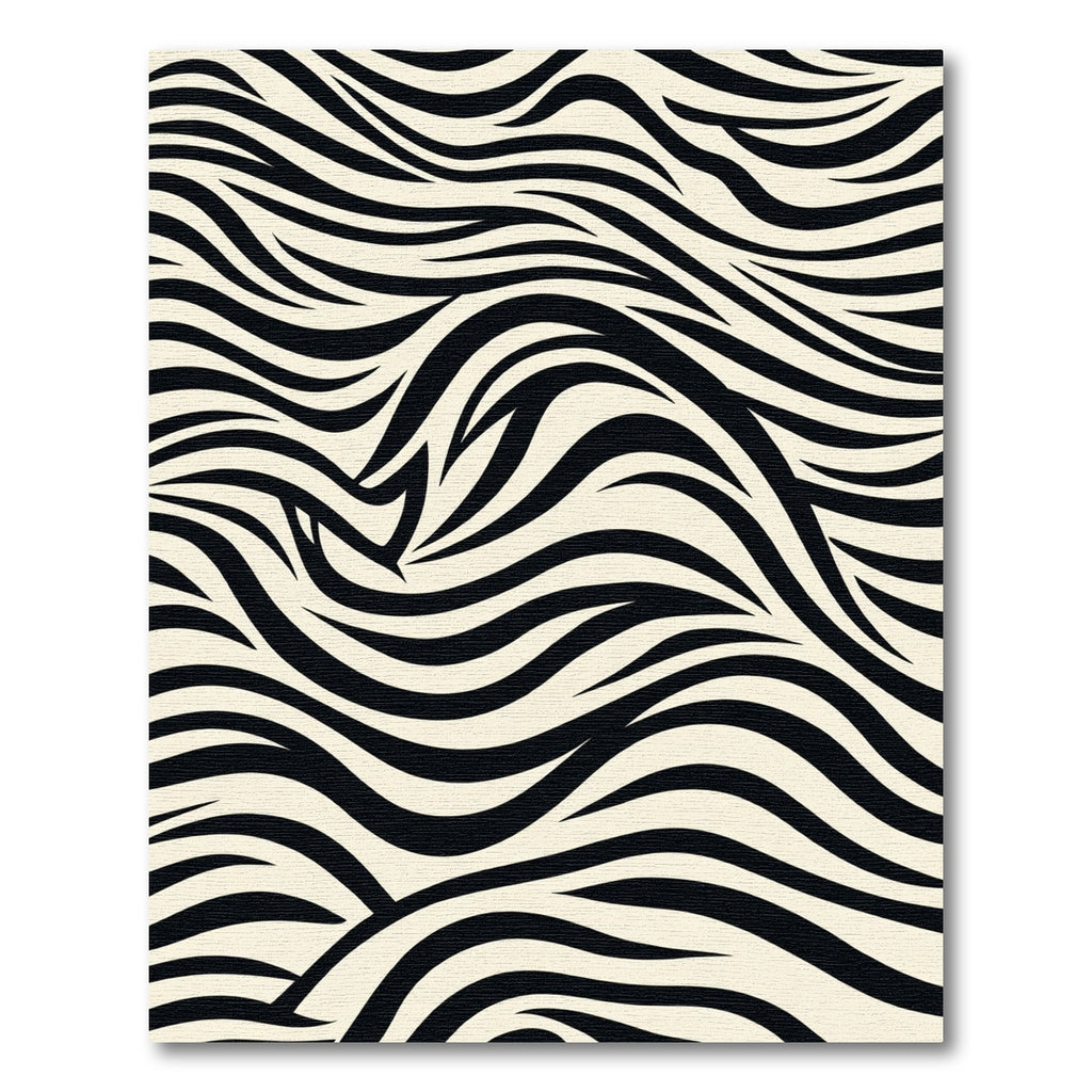 Black and Cream Zebra Swirl Rug