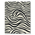 Black and Cream Zebra Swirl Rug