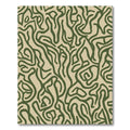 Olive Green Abstract Organic Flow Rug