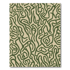 Olive Green Abstract Organic Flow Rug