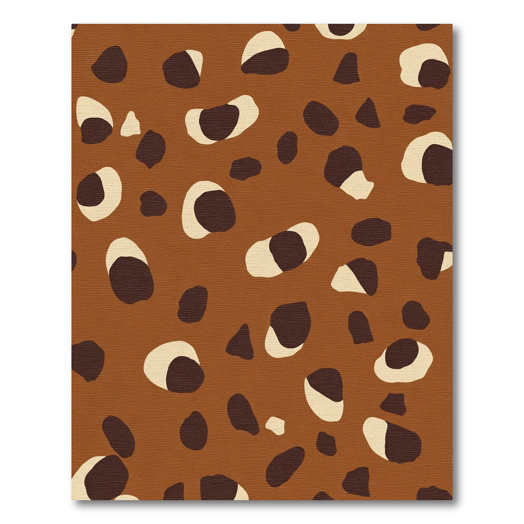 Brown Tan Abstract Irregular Spots Rug