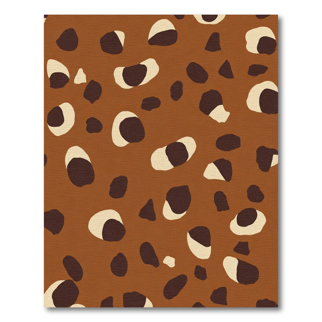 Brown Tan Abstract Irregular Spots Rug