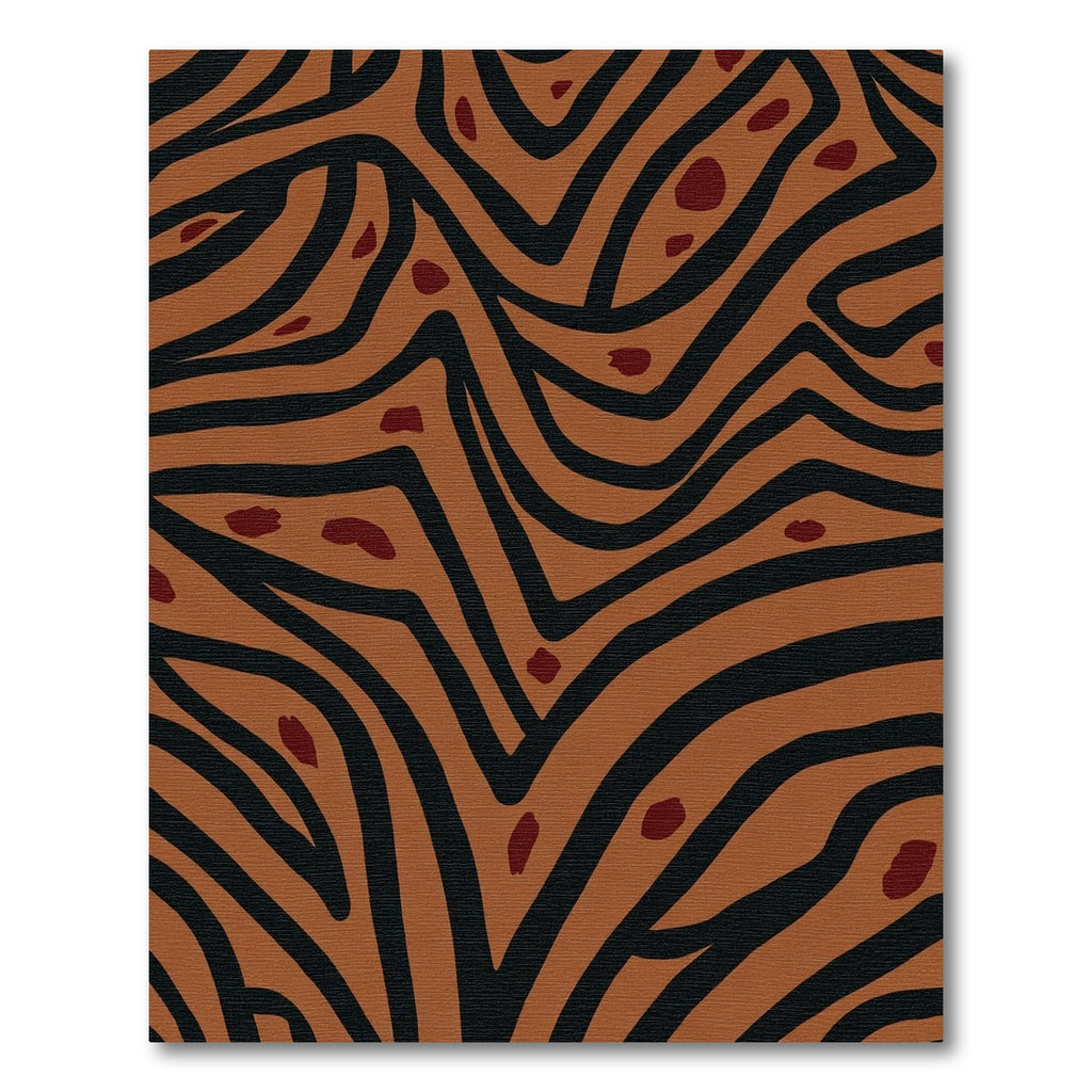 Rust And Black Accented Animal Print Rug