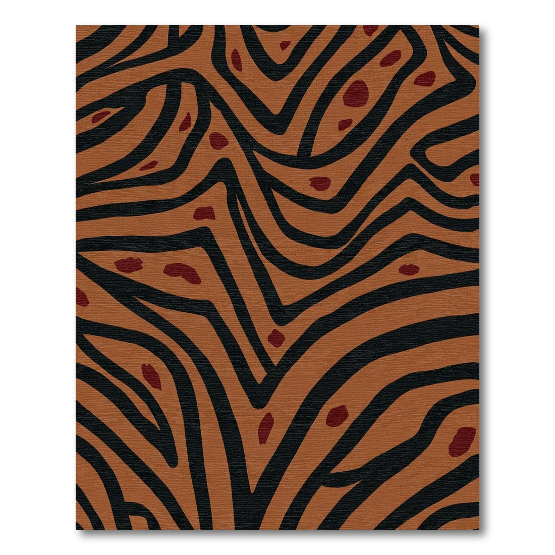 Rust And Black Accented Animal Print Rug