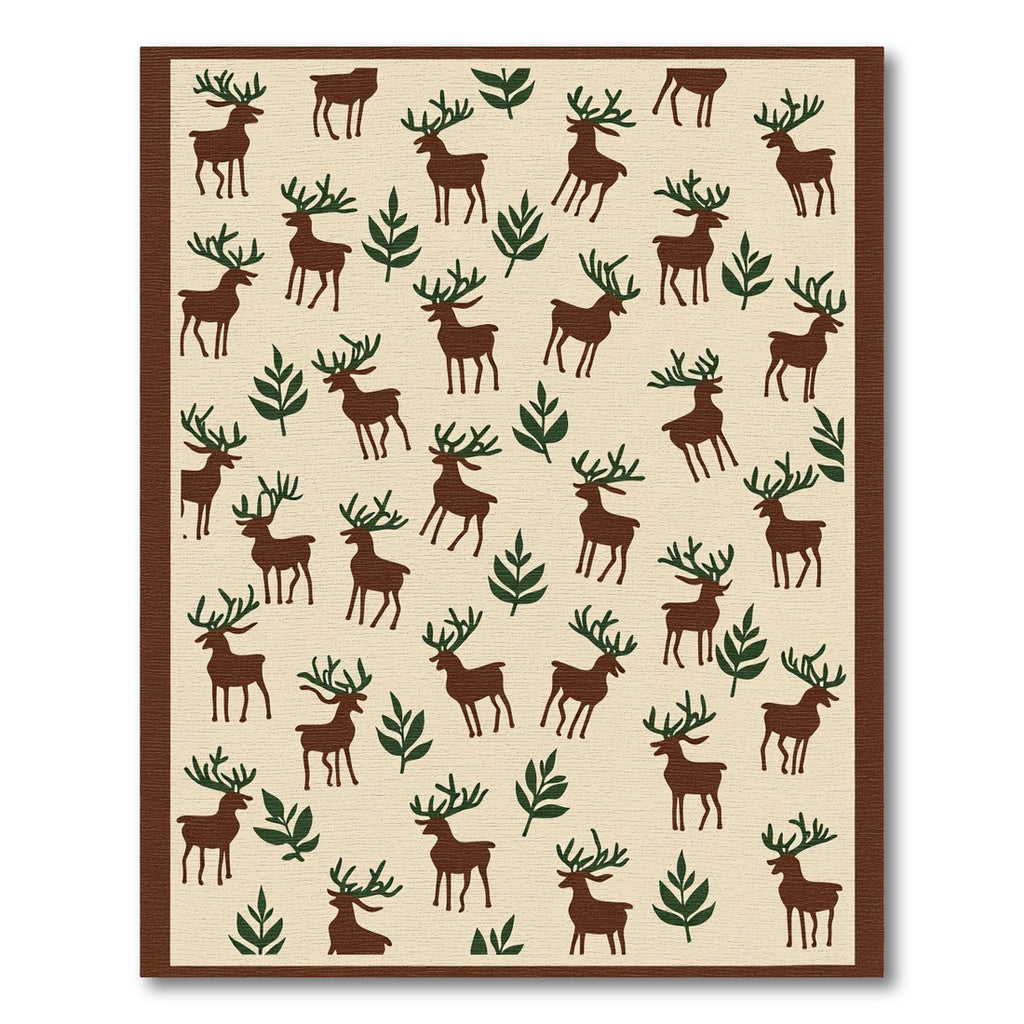 Brown Deer Forest Woodland Nature Rug