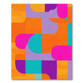 Vibrant Geometric Colorful Abstract Waves Rug