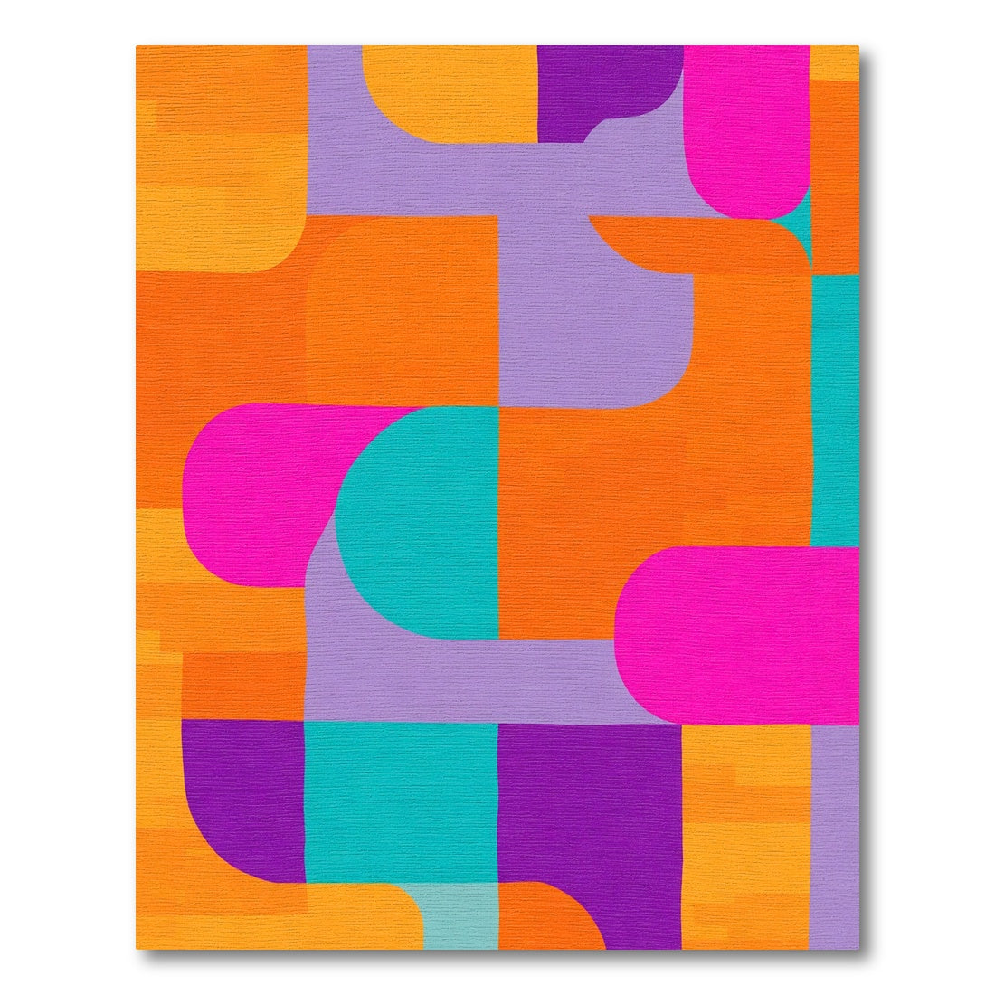 Vibrant Geometric Colorful Abstract Waves Rug