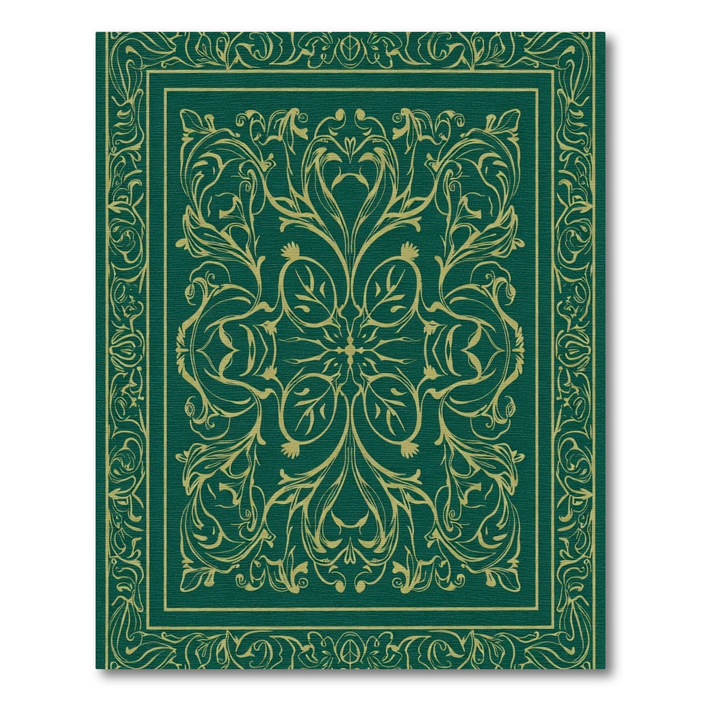 Emerald Gold Flourish Medallion Rug
