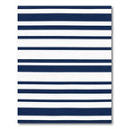 Deep Blue White Linear Harmony Rug