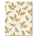 Golden Ochre Leaf Swirl Arrangement Rug