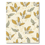 Golden Ochre Leaf Swirl Arrangement Rug