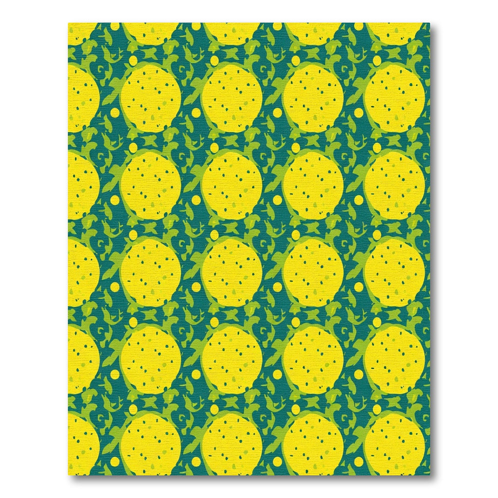 Yellow Polka Dot Foliage Pattern Rug