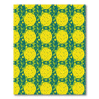 Yellow Polka Dot Foliage Pattern Rug