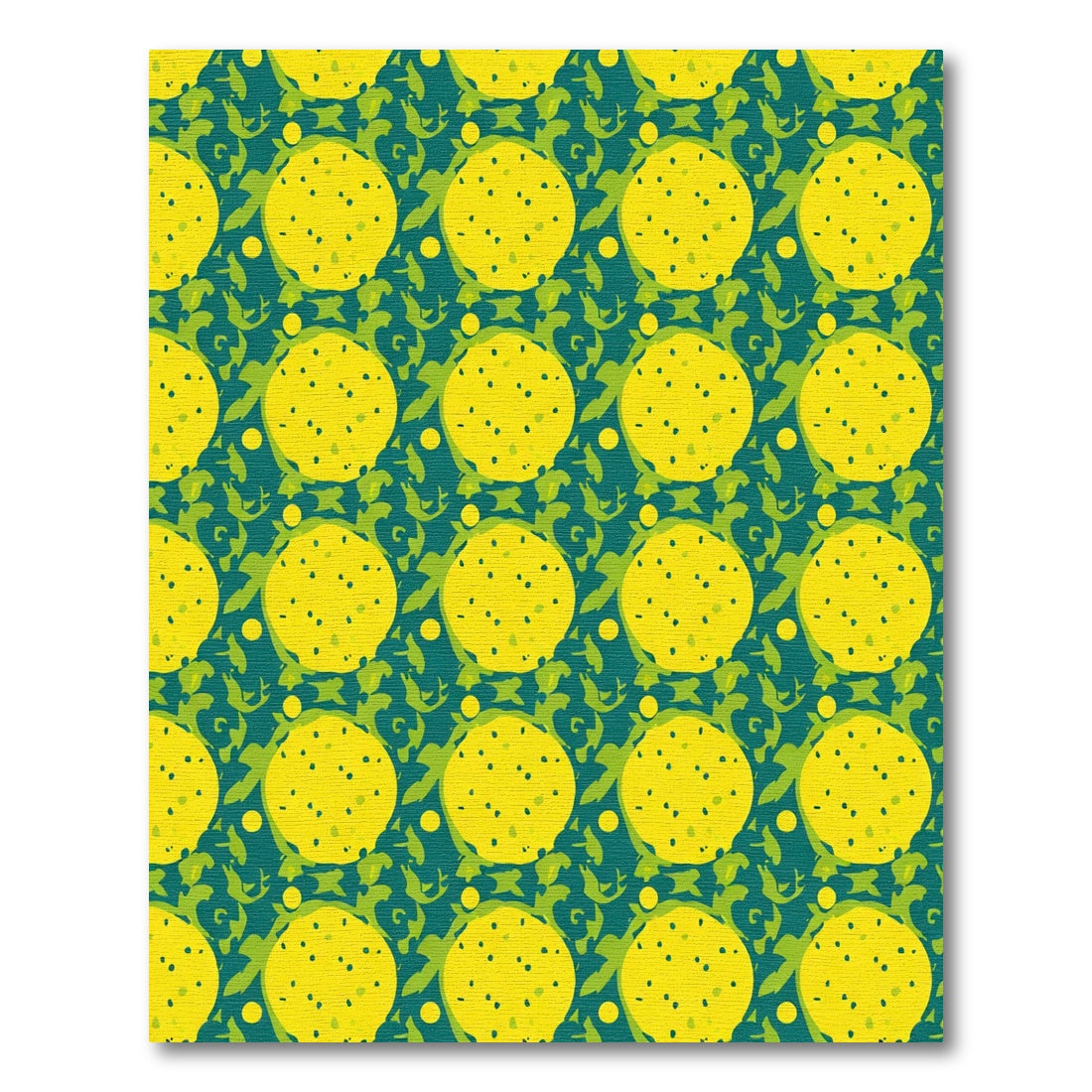 Yellow Polka Dot Foliage Pattern Rug