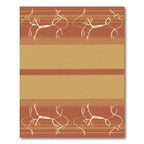 Terracotta Warm Abstract Horse Border Rug