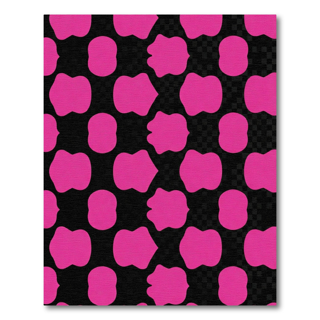 Bold Hot Pink Amoeba Shapes Rug