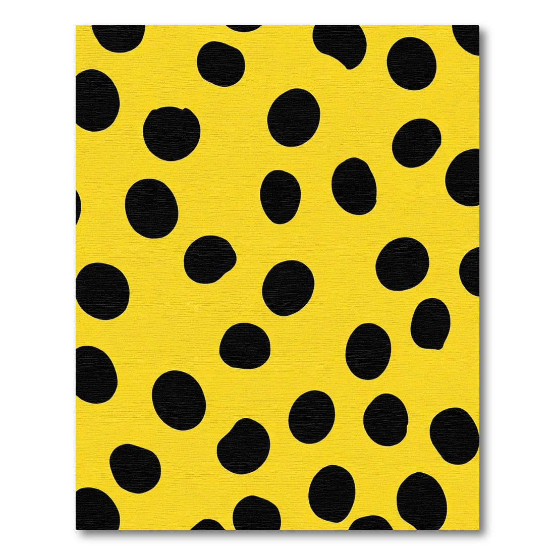 Sunny Yellow Black Polka Dot Rug