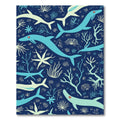 Oceanic Dolphins Coral Underwater Scene Rug