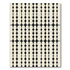 Black Gray Interlocking Geometric Grid Rug