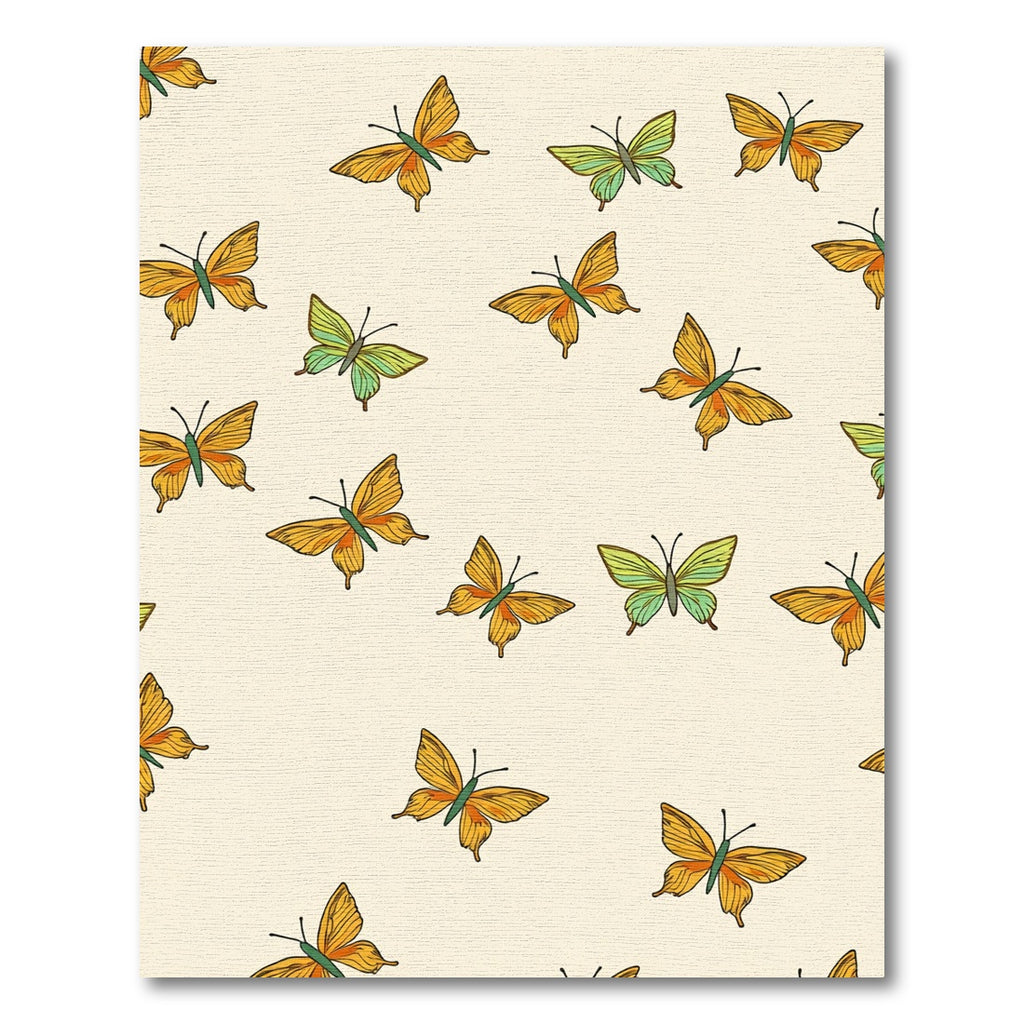 Golden Orange Green Butterfly Medley Rug