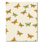 Golden Orange Green Butterfly Medley Rug