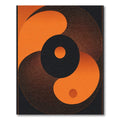 Orange Black Concentric Circles Swirl Rug