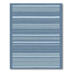 Muted Blue Horizontal Stripe Accent Rug