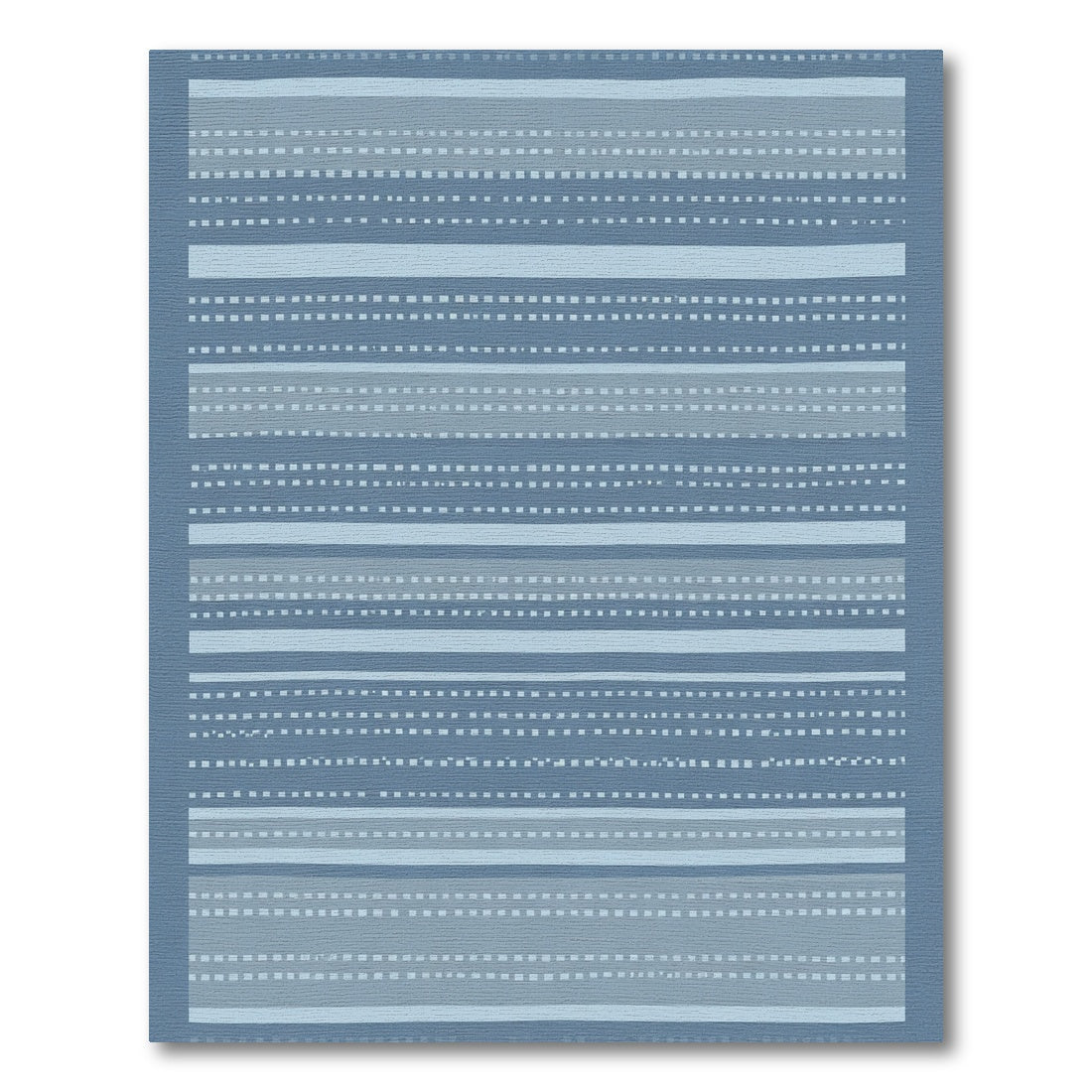Muted Blue Horizontal Stripe Accent Rug
