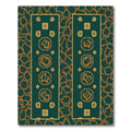 Deep Emerald Gold Bloom Columns Rug