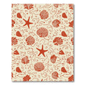 Coastal Red Seashell Starfish Swirls Rug