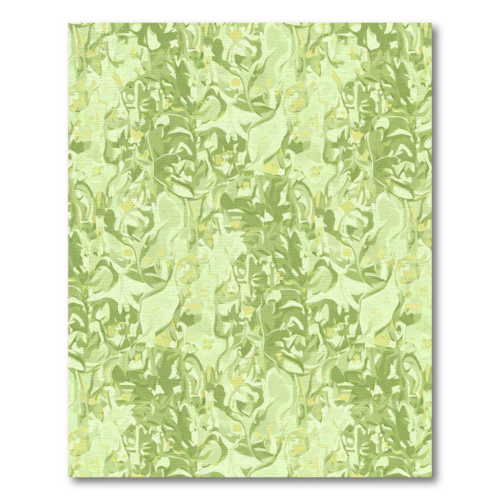 Abstract Green Leafy Swirl Rug