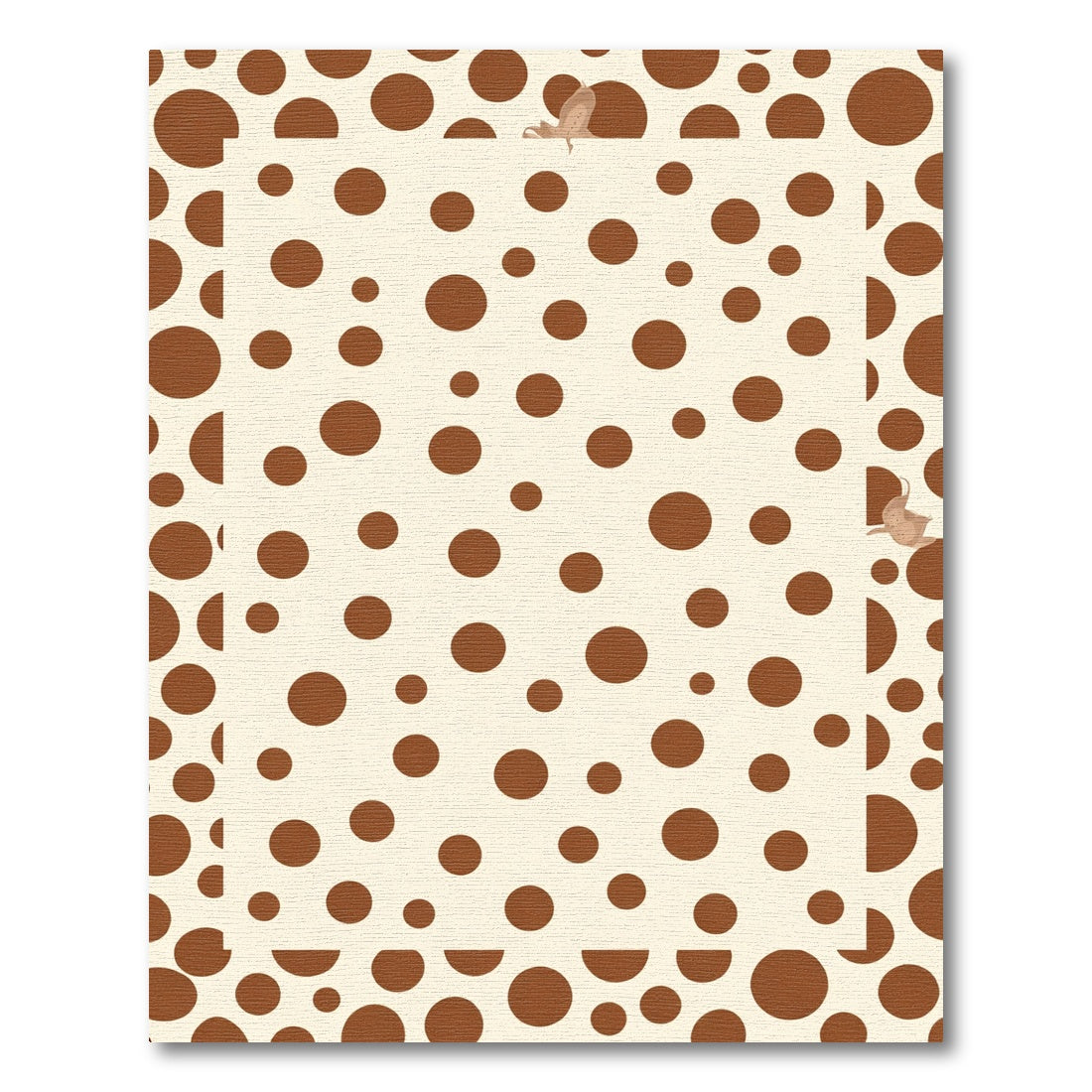 Cream Brown Polka Dot Overlap Rug