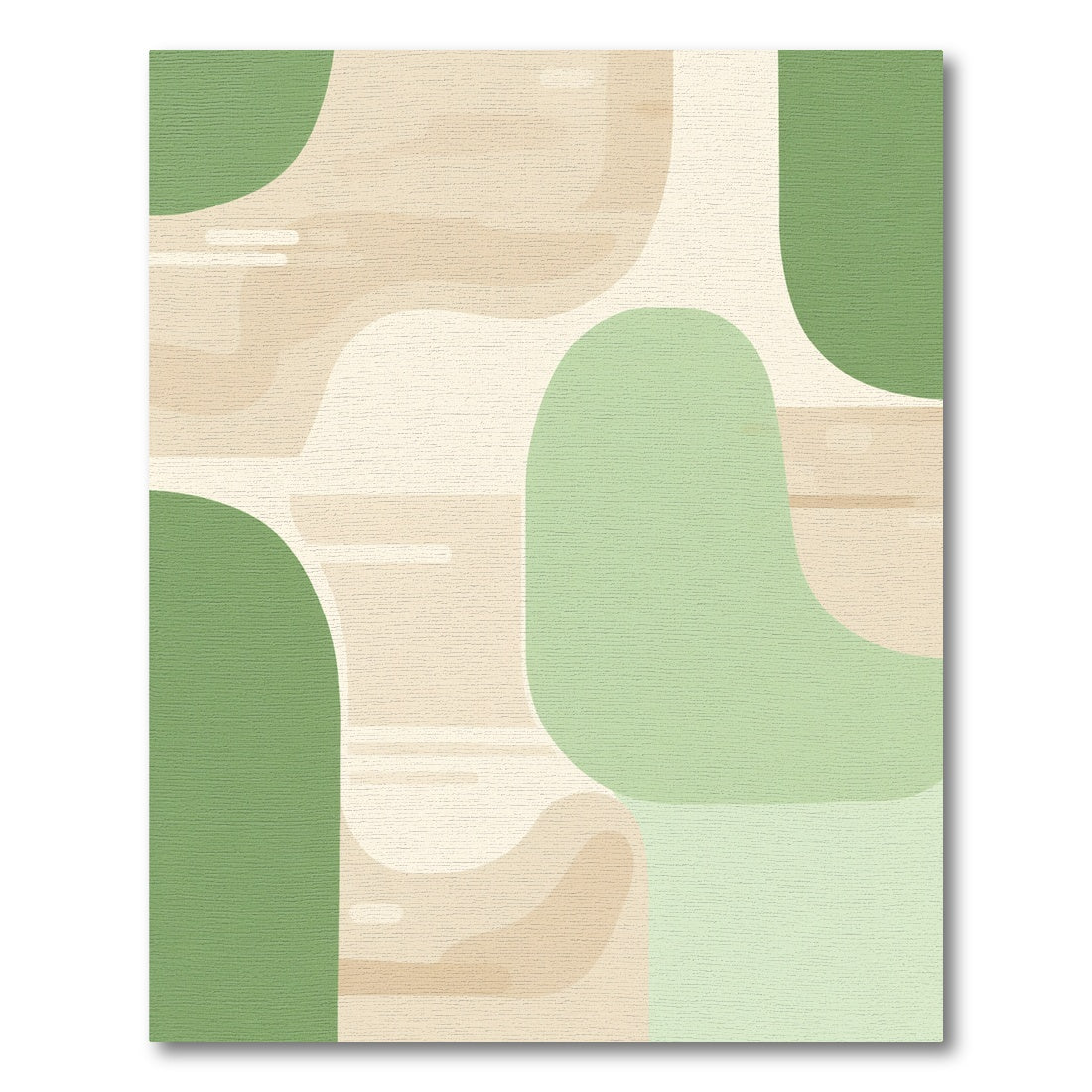 Soft Green Abstract Organic Shapes Rug