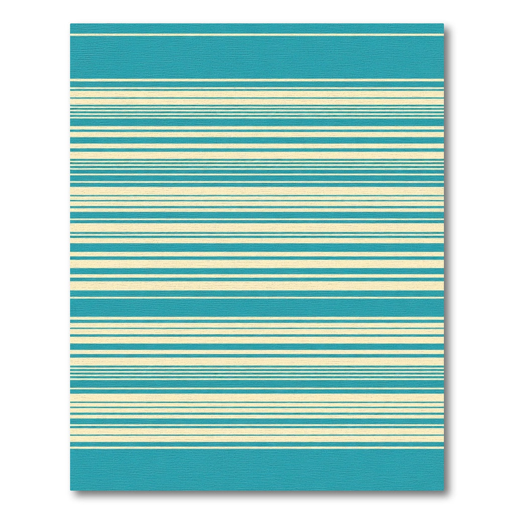 Aqua Cream Horizontal Stripe Rug