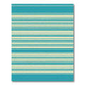 Aqua Cream Horizontal Stripe Rug