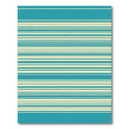Aqua Cream Horizontal Stripe Rug