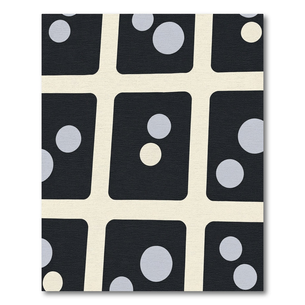 Black Cream Polka Dot Grid Rug