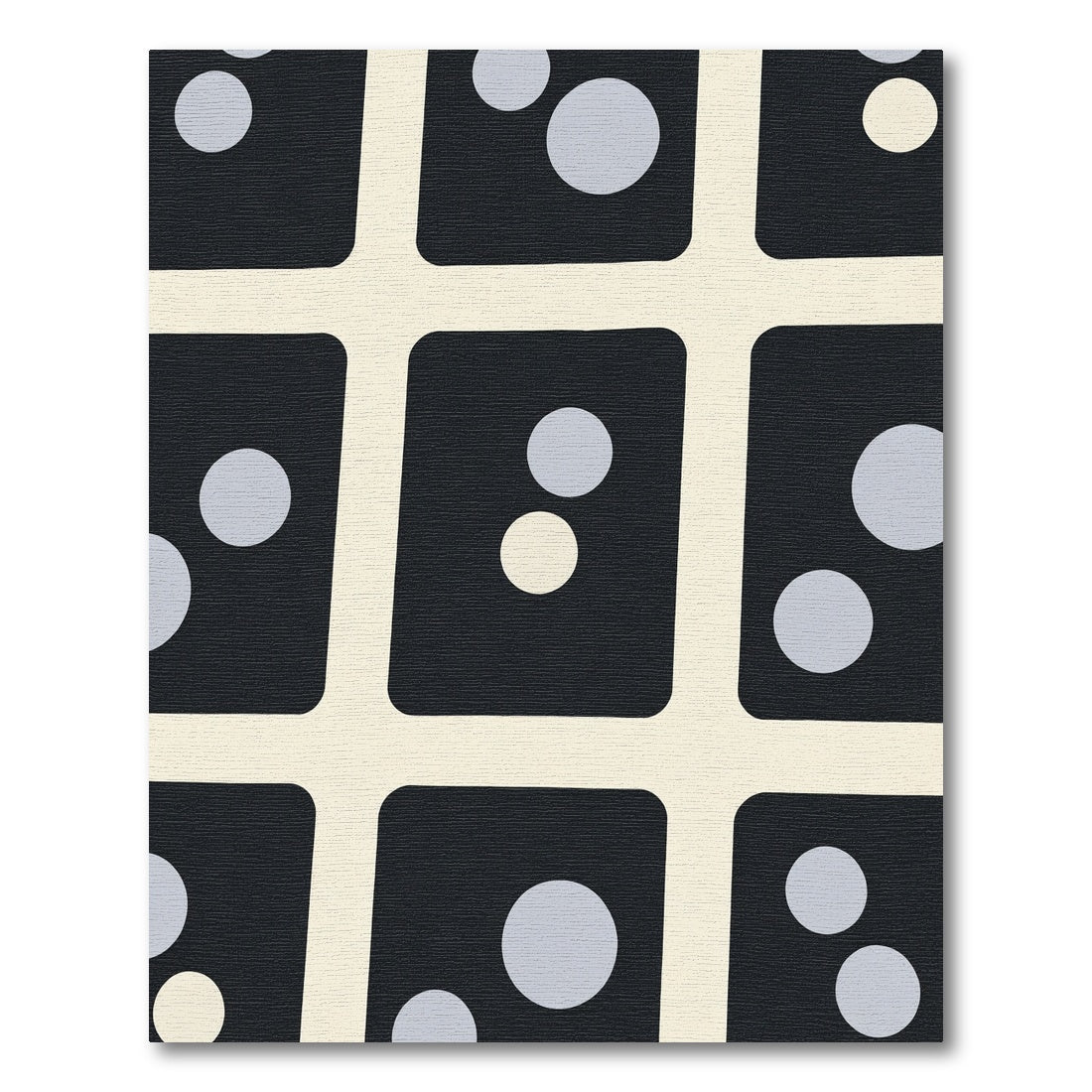 Black Cream Polka Dot Grid Rug