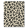 Black Floral Leopard Print Rug