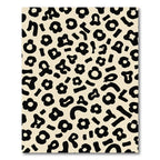 Black Floral Leopard Print Rug