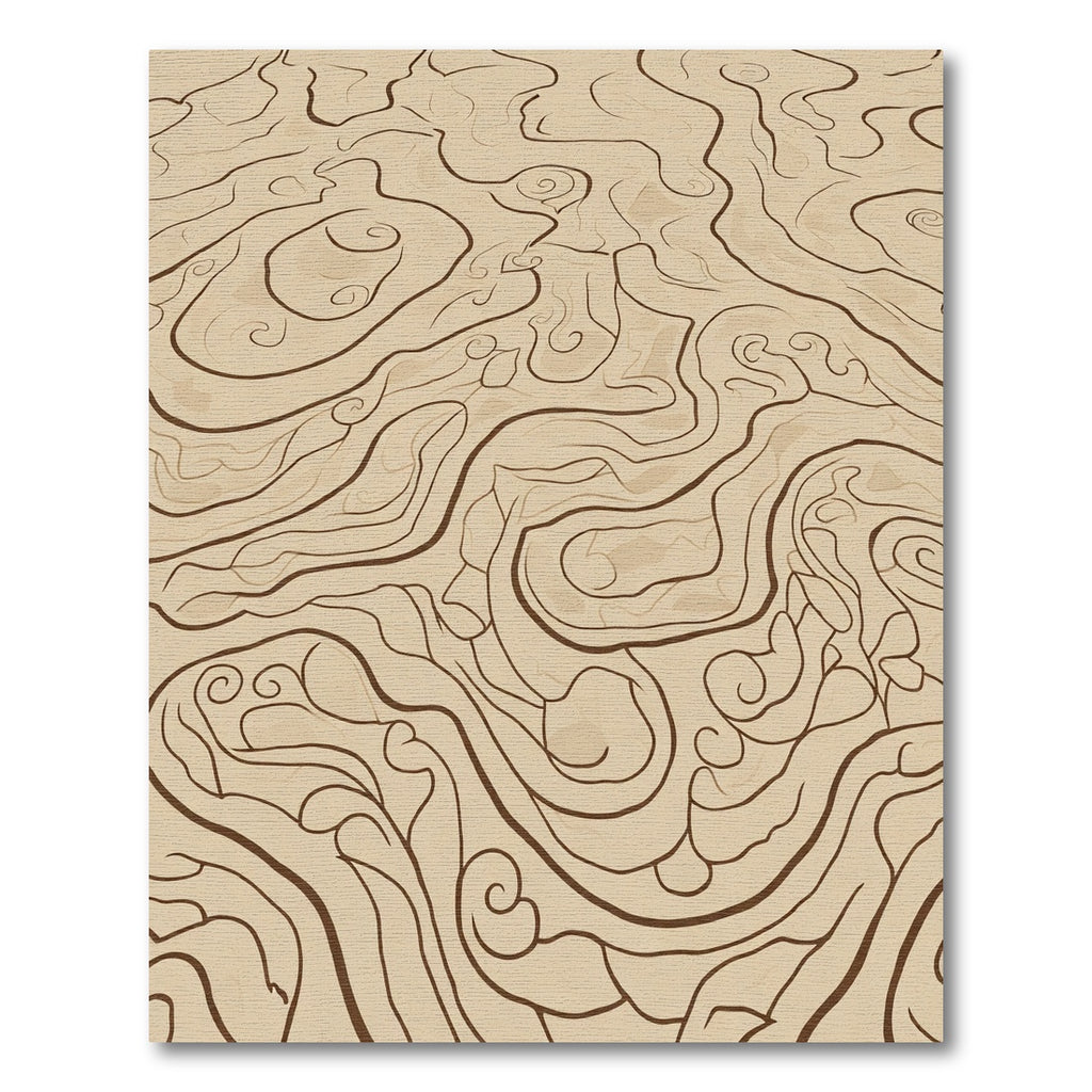 Earthy Swirl Wood Grain Contour Rug
