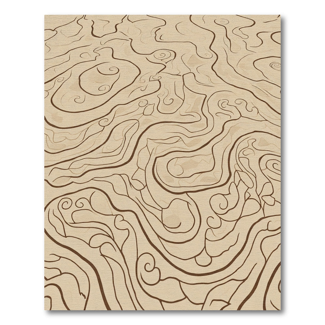 Earthy Swirl Wood Grain Contour Rug