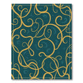 Teal Gold Swirling Vines Rug