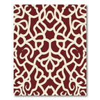 Crimson Ivory Intertwined Vine Rug