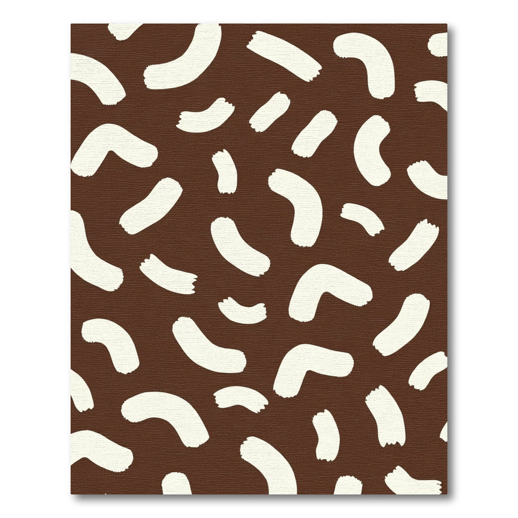 Brown White Abstract Brushstroke Rug