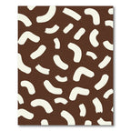 Brown White Abstract Brushstroke Rug
