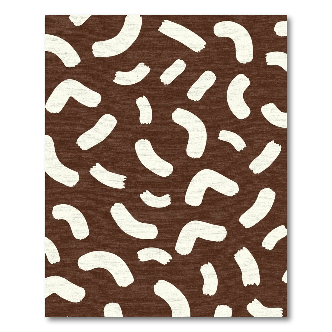 Brown White Abstract Brushstroke Rug