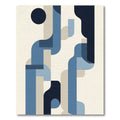 Deep Blue Geometric Abstract Layers Rug